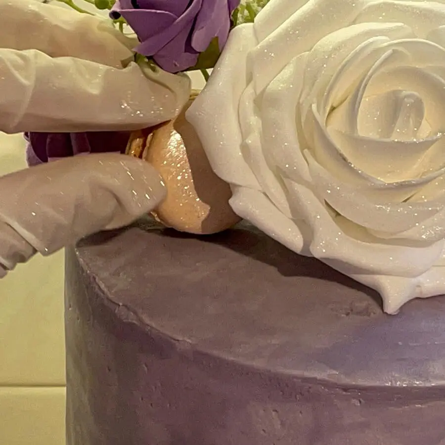 Decoration of a wedding cake.